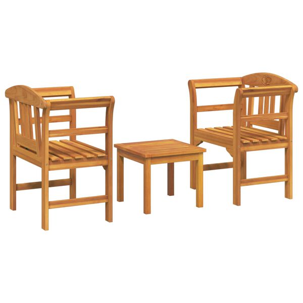 vidaXL Ensemble de salon Rose de jardin 3 pcs Bois d'Acacia Massif