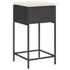 vidaXL Tabourets de bar jardin coussins lot de 2 noir r&eacute;sine tress&eacute;e