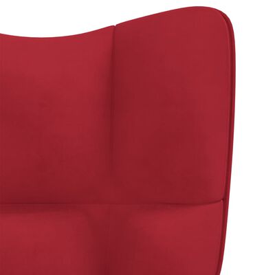 vidaXL Chaise à bascule avec repose-pied Rouge bordeaux Velours
