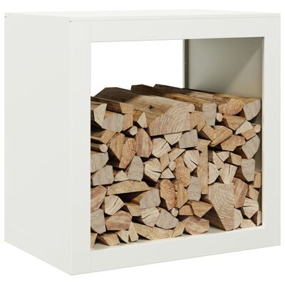 vidaXL Portant de bois de chauffage blanc 60x40x60 cm acier