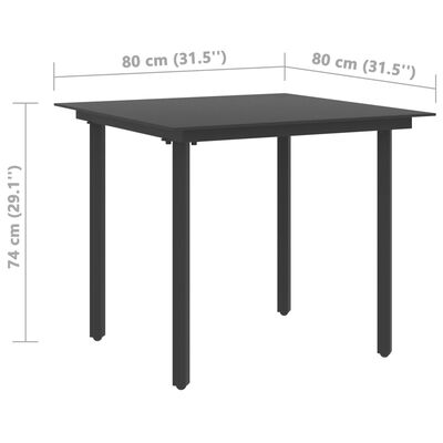 vidaXL Ensemble à manger de jardin 3 pcs PVC résine tressée noir