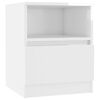 vidaXL Table de chevet blanc brillant 40x40x50 cm bois d'ing&eacute;nierie