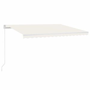 vidaXL Auvent manuel r&eacute;tractable avec LED 400x300 cm Cr&egrave;me