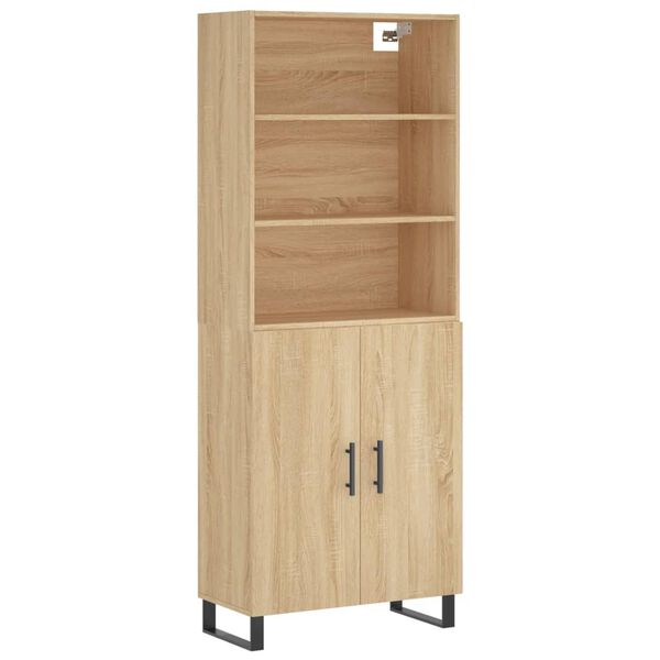 vidaXL Buffet haut Chêne sonoma 69,5x34x180 cm Bois d'ingénierie