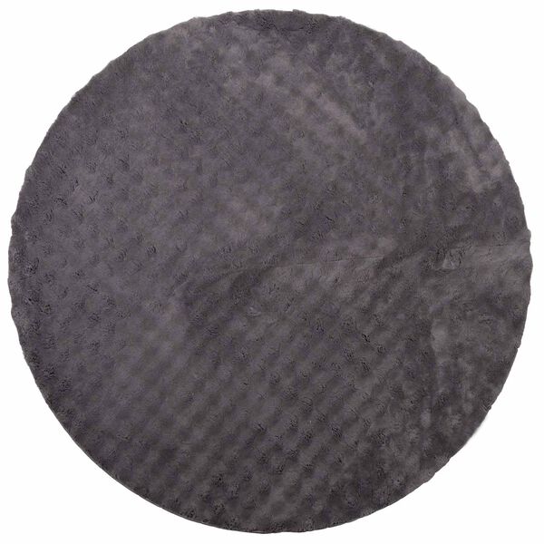 vidaXL Tapis de surface Rond HUARTE Anthracite &Oslash; 120 CM Polyester