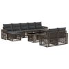 vidaXL Ensemble de canap&eacute; de jardin 10 pc Gris et Gris fonc&eacute; polyrotin
