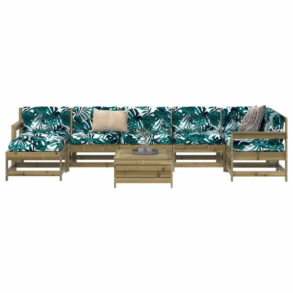 vidaXL Salon de jardin 8 pcs bois de pin impr&eacute;gn&eacute;