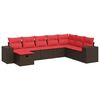 vidaXL Salon de jardin 8 pcs avec coussins marron r&eacute;sine tress&eacute;e