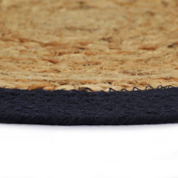 vidaXL Napperons 6 pcs Naturel et bleu marine 38 cm Jute et coton