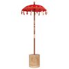 vidaXL Parasol balinais avec base Rouge 95 x 95 x 260 cm