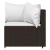 vidaXL Salon de jardin 3 pcs avec coussins marron r&eacute;sine tress&eacute;e