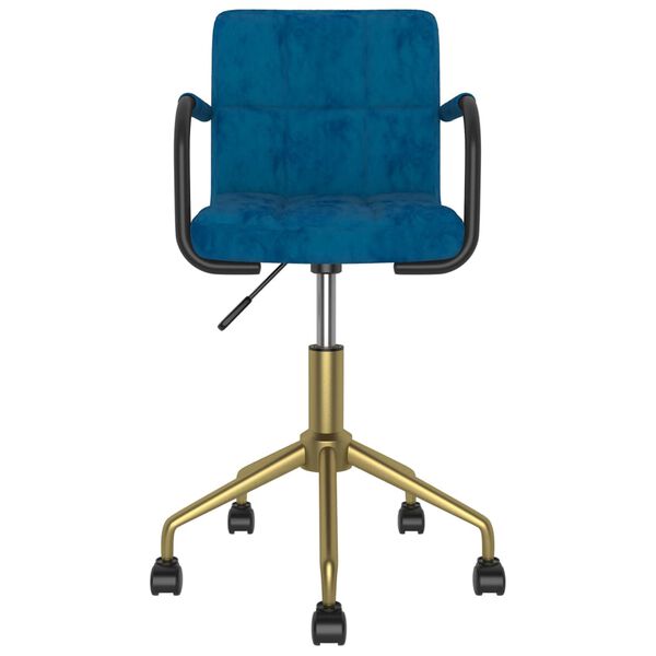 vidaXL Chaises pivotantes &agrave; manger lot de 2 bleu velours