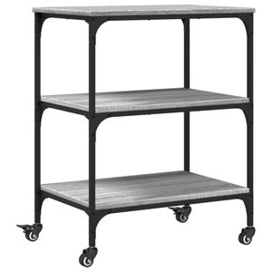 vidaXL Chariot de cuisine sonoma gris 60x41x76 cm bois d'ing&eacute;nierie