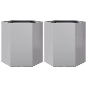 vidaXL Jardini&egrave;res 2 pcs hexagone 46x40x45 cm acier galvanis&eacute;