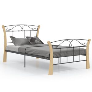 vidaXL Cadre de lit sans matelas noir m&eacute;tal 100x200 cm