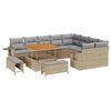 vidaXL Ensemble de canap&eacute; de jardin 12 pc Beige polyrotin