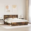 vidaXL Cadre de lit Ch&ecirc;ne fum&eacute; 180 x 200 cm Bois de pin massif