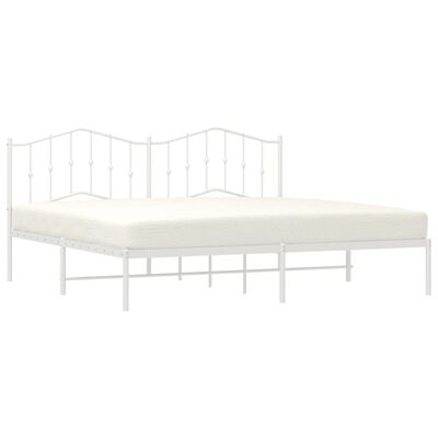 vidaXL Cadre de lit métal sans matelas et tête de lit blanc 193x203 cm