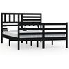 vidaXL Cadre de lit sans matelas noir 135x190 cm bois massif