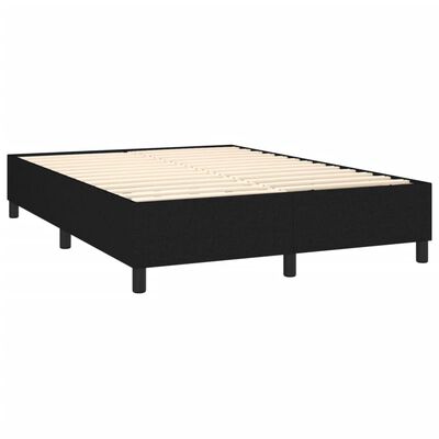 vidaXL Sommier à lattes de lit matelas et LED Noir 140x200 cm Tissu