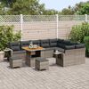 vidaXL Ensemble de canap&eacute; de jardin avec coussin 12 pcs Gris polyrotin