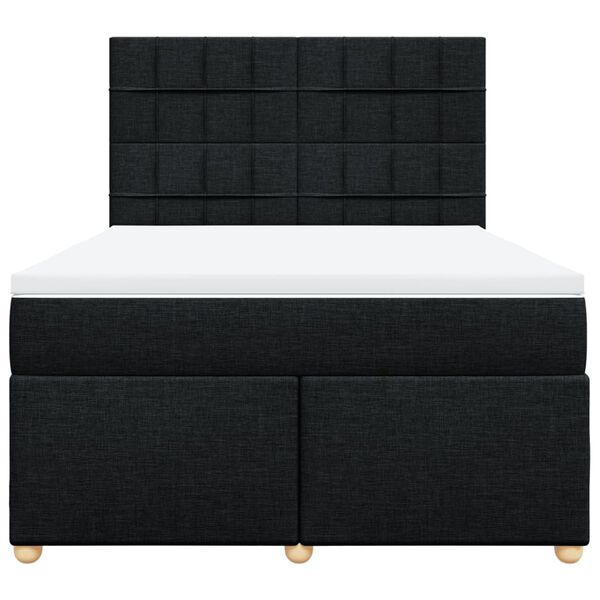 vidaXL Sommier &agrave; lattes de lit avec matelas Noir 160x200 cm Tissu