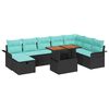 vidaXL Ensemble de canap&eacute; de jardin 9 pcs Noir polyrotin