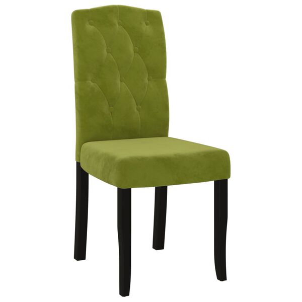 vidaXL Chaises &agrave; manger lot de 4 vert clair velours