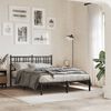 vidaXL Cadre de lit m&eacute;tal sans matelas avec t&ecirc;te de lit noir 140x200cm