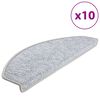 vidaXL Tapis d'escalier 10 pi&egrave;ces 65 x 24 x 4 cm Gris clair Demi-rond Grand