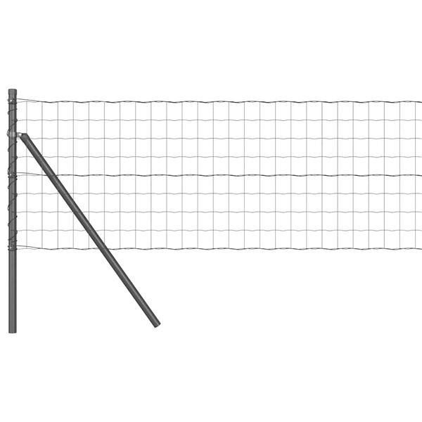 vidaXL Cl&ocirc;ture avec poteau Gris 0,8 x 25 m Acier