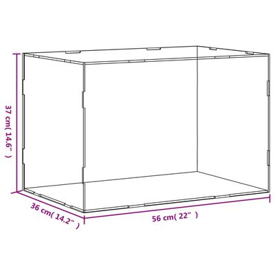 vidaXL Boîte d'affichage transparente 56x36x37 cm acrylique