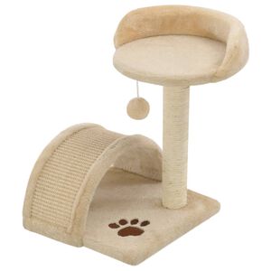 vidaXL Arbre &agrave; chat avec griffoir en sisal 40 cm Beige et Marron