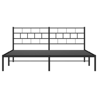 vidaXL Cadre de lit métal sans matelas avec tête de lit noir 193x203cm