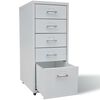 vidaXL Classeur avec 5 tiroirs Gris 68,5 cm Acier