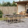 vidaXL Ensemble &agrave; manger de jardin et coussins 9 pcs m&eacute;lange beige