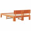 vidaXL Cadre de lit avec t&ecirc;te de lit Brun cire 135 x 190 cm Pin massif
