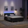 vidaXL Lit &agrave; ressort LED avec bandes LED Noir 160 x 200 cm tissu
