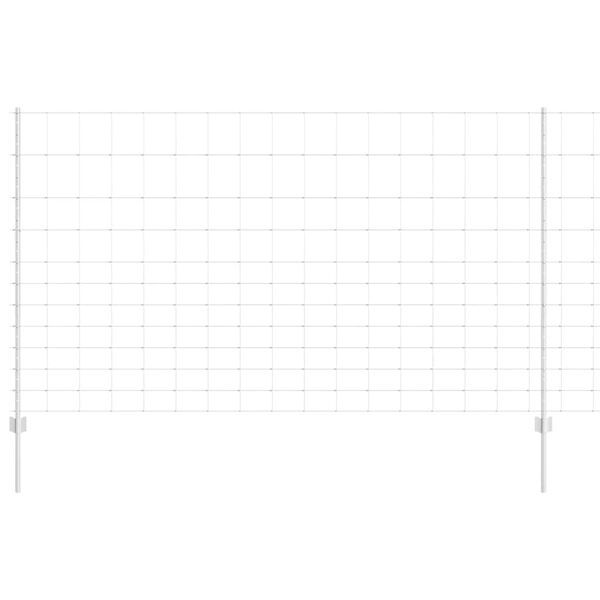 vidaXL Cl&ocirc;ture avec poteau Argent&eacute; 1,4 x 25 m Acier