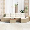 vidaXL Ensemble de canap&eacute; de jardin 6 pcs Beige Poly rotin