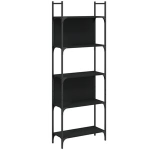 vidaXL Biblioth&egrave;que &agrave; 5 niveaux noir 60,5x24x166,5cm bois d'ing&eacute;nierie