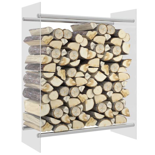 vidaXL Portant de bois chauffage Transparent 80x35x100 cm Verre tremp&eacute;