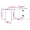 vidaXL Meuble TV Montage mural 4 pcs Ch&ecirc;ne noir Bois d'ing&eacute;nierie