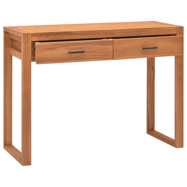 vidaXL Bureau avec 2 tiroirs 100x40x75 cm Bois de teck
