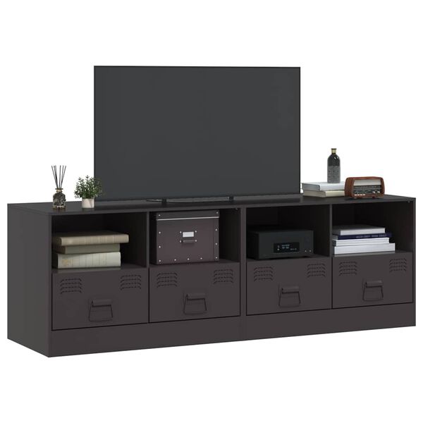 vidaXL Meubles TV 2 pcs noir 67x39x44 cm acier