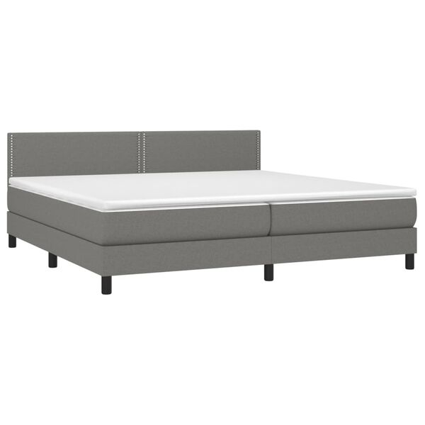 vidaXL Sommier à lattes de lit et matelas et LED Gris foncé 200x200 cm