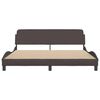 vidaXL Cadre de lit Dover marron fonc&eacute; 180x200 cm tissu