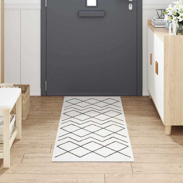 vidaXL Tapis de Cuisine Blanc 180 x 60 cm Velours