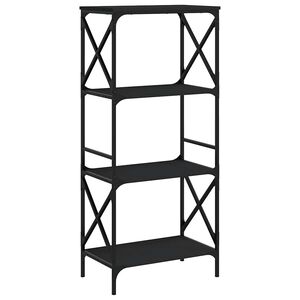 vidaXL Biblioth&egrave;que &agrave; 4 niveaux noir 59x35x132 cm bois d'ing&eacute;nierie