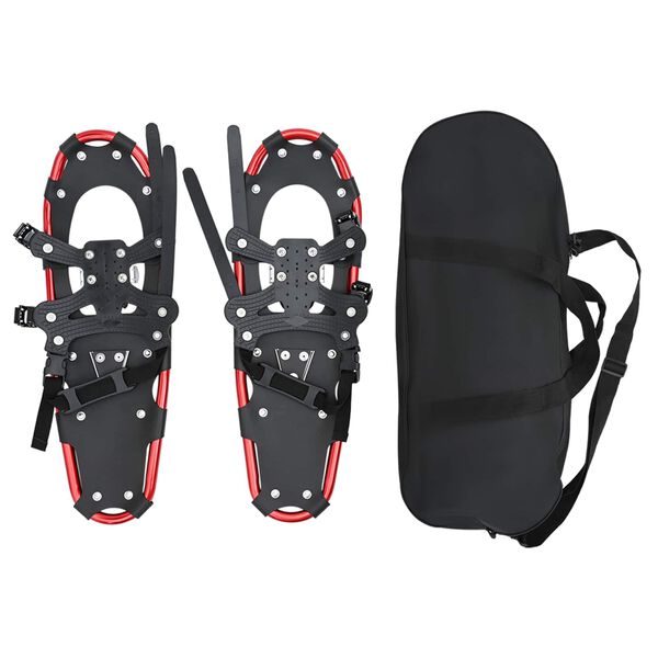 vidaXL Raquettes 3 en 1 Rouge et Noir 25 pouces Aluminium et HDPE
